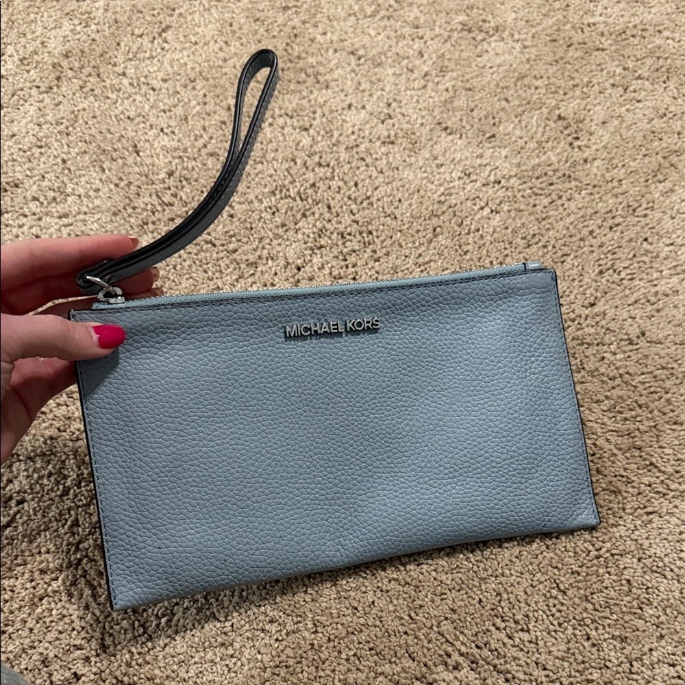 Michael Kors Light Gray Wristlet Clutch